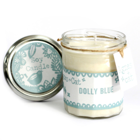 6x Szójagyertya Befőttes Üvegben - Dolly Blue