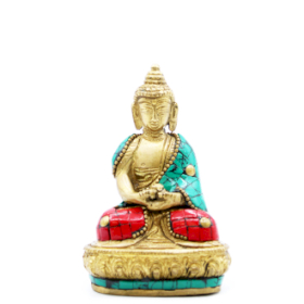 Bronz Buddha Szobor - Amitabha - 9.5 cm