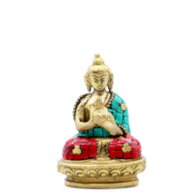 Bronz Buddha Szobor - Áldás - 7.5cm