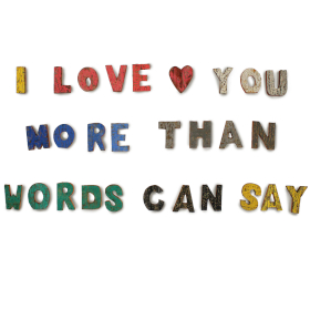 28x Színes Rusztikális Betűk - I love you more than words can say.. (28)