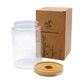 Üveg Tárolóedény Bambusz Fedővel - 10cm