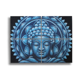 Kék Buddha Mandala - Brokát Részlet 30x40cm x 4