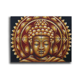 Arany Buddha Mandala - Brokát Részlet 30x40cm x 4