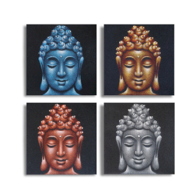 4-es szett  Buddha Fej - Homok 40x40cm