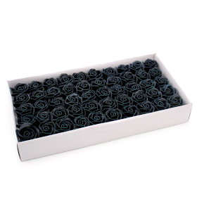 50x Szappanvirágok - Közepes Rózsa - Fekete Fehér Peremmel