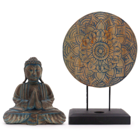 Buddha Feng Shui Együttes - Virág Mandala - Kék