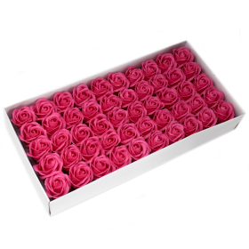 50x Szappanvirágok - Közepes Rózsa - Sötétrózsaszín