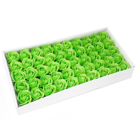 50x Szappanvirágok - Közepes Rózsa - Zöld
