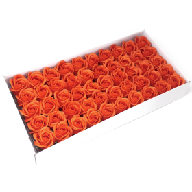 50x Szappanvirágok - Közepes Rózsa - Sötét Narancsszín