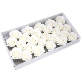 25x Szappanvirágok - Nagy Rózsa - Fehér