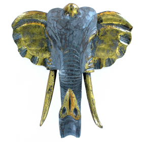 Nagy Elefánt Fej - Arany és Szürke