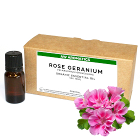 10x Rózsa Geránium Organikus Illóolaj 10ml-címke nélkül