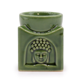 Négyzetes Buddha Aromalámpa - Sötét Jade