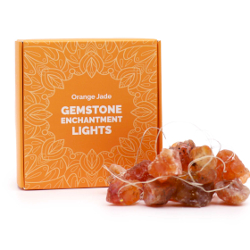 LED Fényfüzér Kristályokkal - Narancsszínű Jade Kő