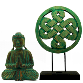 Buddha Feng Shui Együttes - Buddha Csomó - Zöld