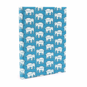 Vászon Kötésű Notesz 20x15cm - 96 oldal  - Elefántok