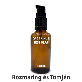 10x Organikus Test Olaj 50ml - Rozmaring és Tömjén - címke nélkül