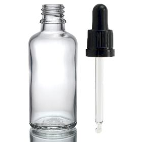 168x 100ml Átlátszó Csepegtetős Palack Fekete Pipettával