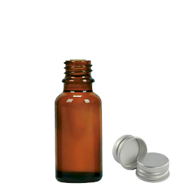 156x 20ml Jantár Üveg Alumínium Kupakkal