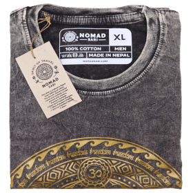 Kővel Mosott Póló, XL méret - Chakra - Szürke