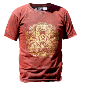 Kővel Mosott Póló, XL méret - Hamsa - Gesztenyebarna