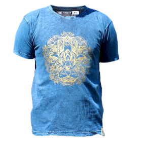 Kővel Mosott Póló, XL méret - Hamsa - Kék