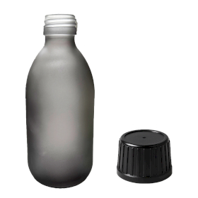 36x 300ml Szürke Matt Gyógyszeres Üveg Fekete Kupakkal