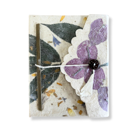 Közepes Lokta Papír Napló - Bougainvillea (15x12cm) - 45 oldal