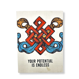 Nagy Lokta Papír Napló - Inspiráció (21x15cm) - 45 oldal - Your Potential - könyvjelzővel