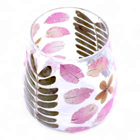 4x Virágüveg - Váza gyertyatartó - Primavera  - (12x11cm)