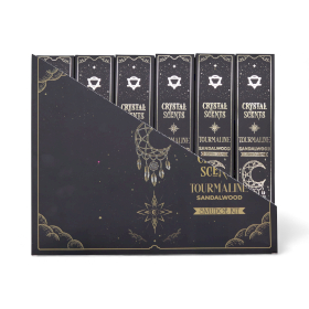12x Turmalin Kristály Füstölő - Szantálfa