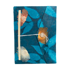 Nagy Lokta Papír Napló (21x15cm) - 45 oldal - könyvjelzővel - Kék