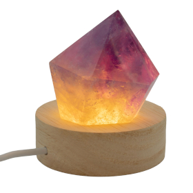 3x 6cm Kerek fa LED alátét - Hideg/meleg