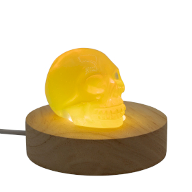 3x 8cm Kerek fa LED alátét - Hideg/meleg