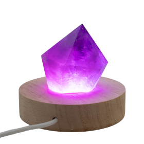 3x 8cm Kerek fa LED alátét - Vegyes színek