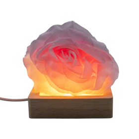 3x 8cm Négyzetes fa LED alátét- Hideg/meleg