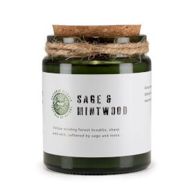 Szójagyertya fa kanóccal - Zsálya és menta