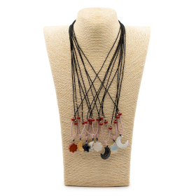 8x Zsinóros nyaklánc ásvány medállal - Égitestek (vegyes)