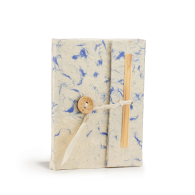 Mini Lokta Papír Napló - Kék (12x8cm) 40 oldal