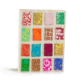 Közepes Lokta Papír Napló (15x12cm) - 45 oldal - Csempék