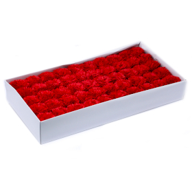 50x Szappanvirágok - Szegfű - Piros