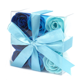 3x 9 Darab Szappanvirág Együttes- Kék Esküvői  Rózsák