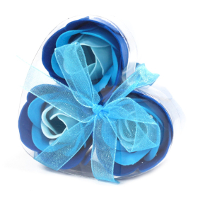 6x 3 Darab Szappanvirág Együttes - Kék Esküvői Rózsák